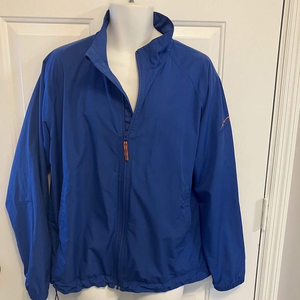 Cabelas‎ Men's Windbreaker Rain Jacket Size Medium Royal Blue Full Zip